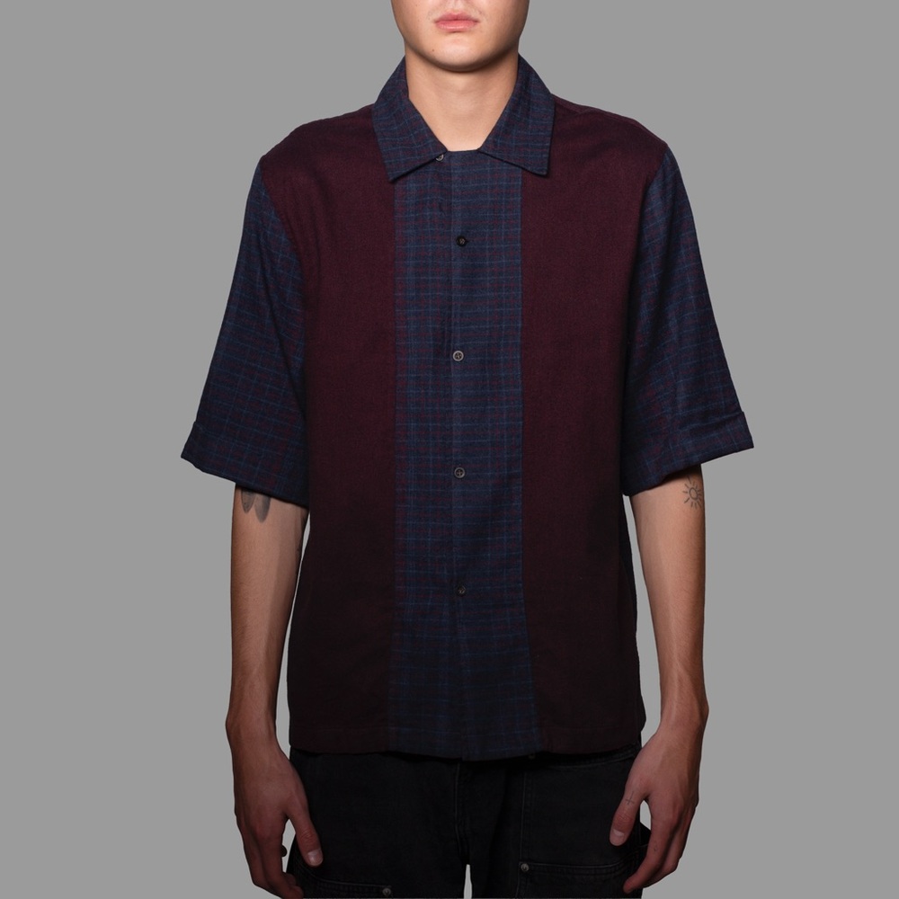 Men's Burgundy and Navy Shirt